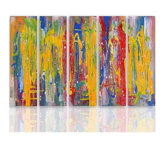 Tableau Peintures Abstraites 150 X 100 Cm Multicolore