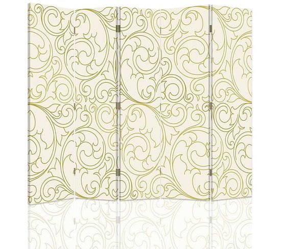 Paravent Tapeta 4 5 Volets 180 X 150 Cm - 2 Faces R° V° + 360° Beige