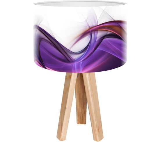 Lampe De Chevet Bois Violet 30x30x45cm