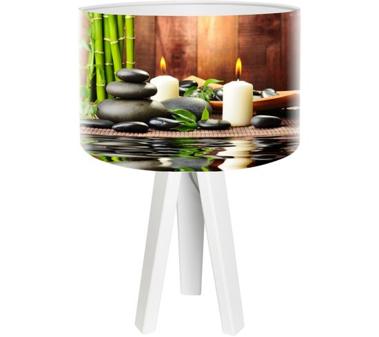 Lampe De Chevet Bois Multicolore 30x30x45cm