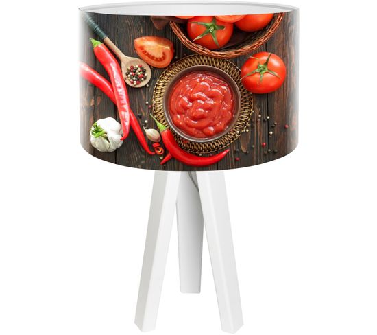 Lampe De Chevet Bois Multicolore 30x30x45cm