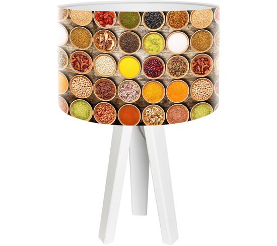 Lampe De Chevet Bois Multicolore 30x30x45cm