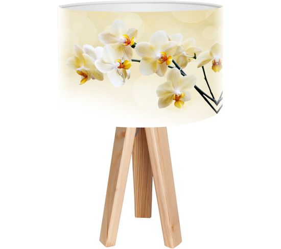 Lampe De Chevet Bois Beige 30x30x45cm