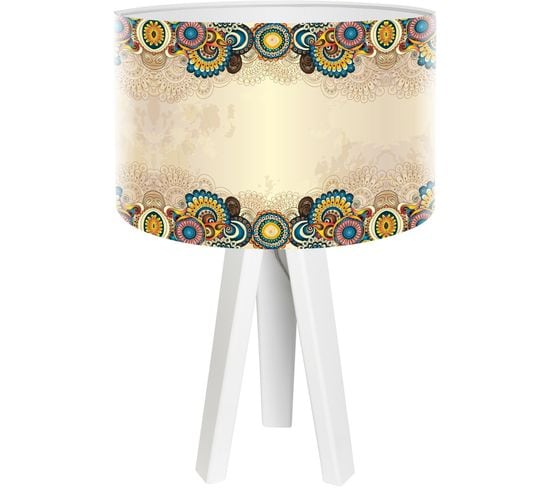 Lampe De Chevet Bois Beige 30x30x45cm