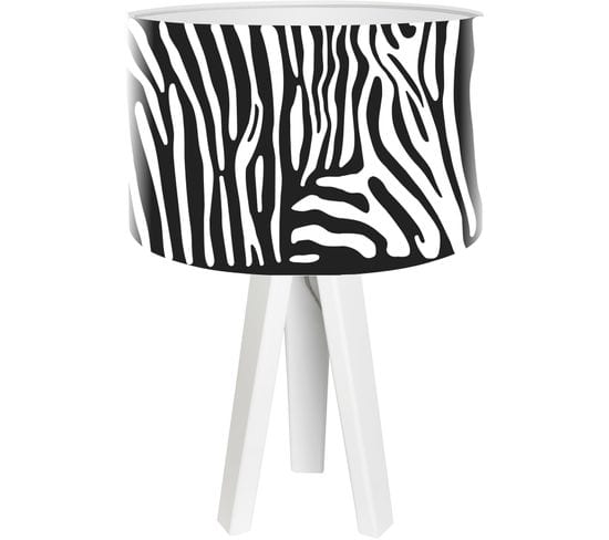 Lampe De Chevet Bois Noir 30x30x45cm