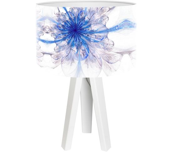 Lampe De Chevet Bois Bleu 30x30x45cm