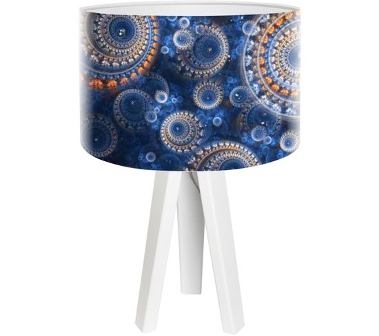 Lampe De Chevet Bois Bleu 30x30x45cm