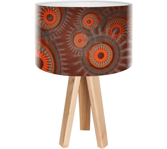 Lampe De Chevet Bois Rouge 30x30x45cm