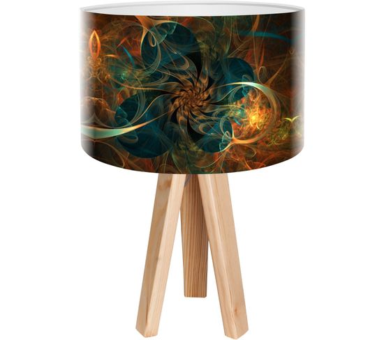 Lampe De Chevet Bois Multicolore 30x30x45cm