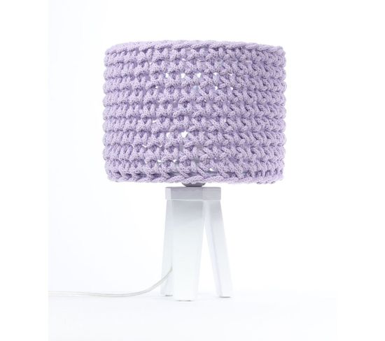 Lampe De Chevet Bois Violet 24x24x35cm