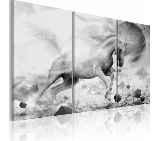 Tableau Licorne Au Bout Du Monde 90 X 60 Cm Blanc