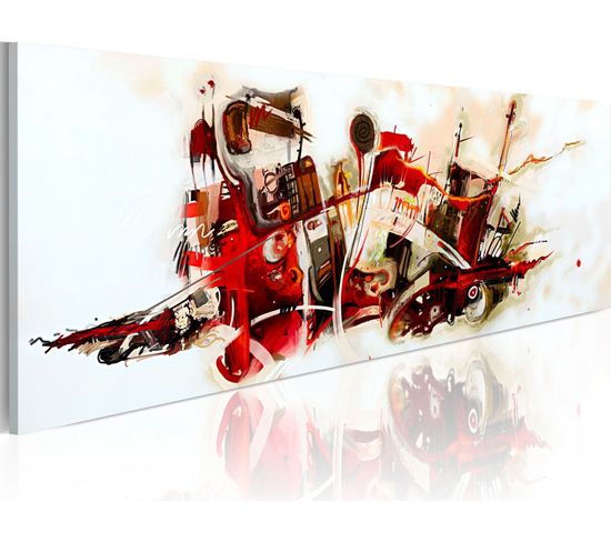 Tableau Compilation 135 X 45 Cm Rouge