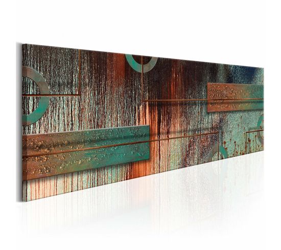 Tableau Art Abstrait 120 X 40 Cm Marron