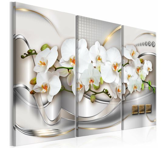 Tableau Orchidées En Fleurs I 90 X 60 Cm Blanc