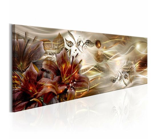 Tableau Constellation De Flammes 135 X 45 Cm Marron