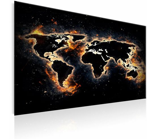 Tableau Monde De Feu 120 X 80 Cm Noir