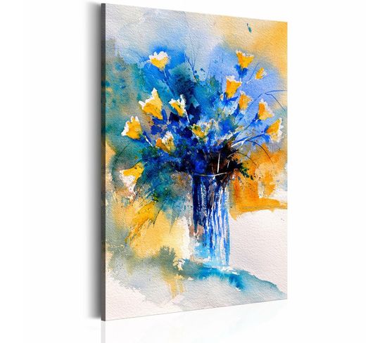 Tableau Art Fleuri 60 X 90 Cm Bleu