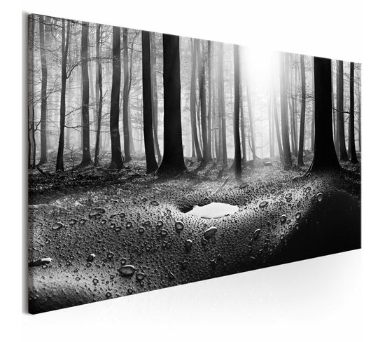 Tableau Forêt Après La Pluie Étroite 135 X 45 Cm Noir