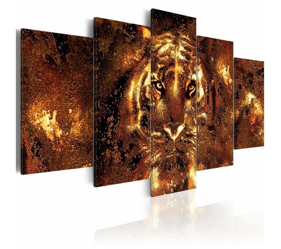 Tableau Tigre D'or 200 X 100 Cm Marron