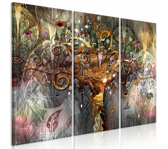 Tableau Arbre D'or 120 X 80 Cm Marron