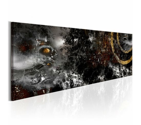 Tableau Lune Sobre 120 X 40 Cm Noir