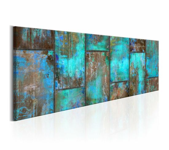 Tableau Bleu Mosaïque En Métal 135 X 45 Cm Bleu