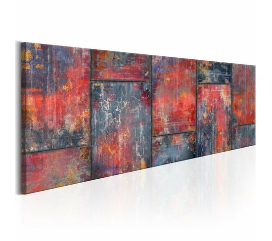 Tableau Mosaique En Métal Rouge 135 X 45 Cm Rouge