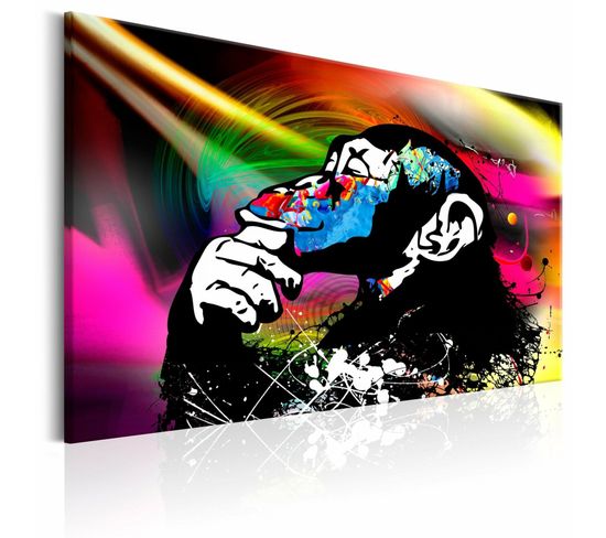 Tableau Discothèque De Singe 60 X 40 Cm Noir