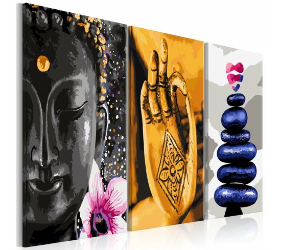 Tableau Triptyque Oriental 120 X 60 Cm Multicolore