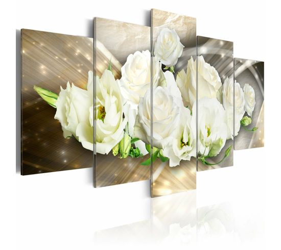 Tableau La Lumière De La Rose 100 X 50 Cm Blanc