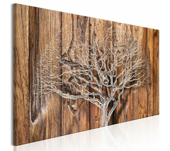 Tableau Arbre Chronique Étroit 120 X 40 Cm Marron