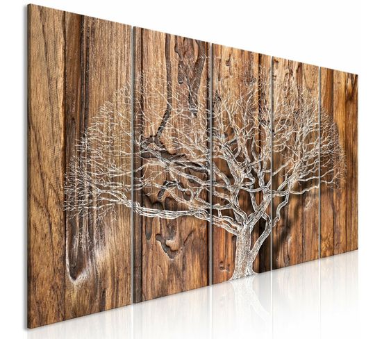 Tableau Arbre Chronique Étroit 200 X 80 Cm Marron