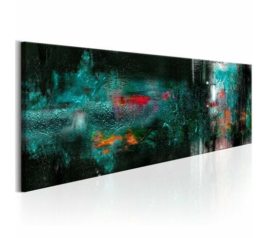 Tableau Puissance Turquoise 135 X 45 Cm Noir