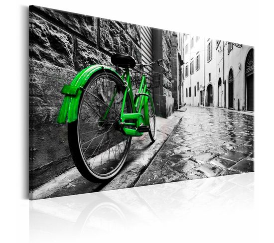 Tableau Vélo Vert Vintage 60 X 40 Cm Vert