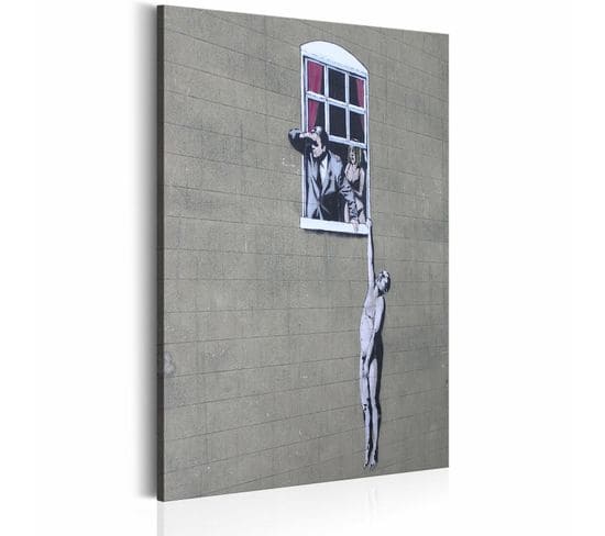 Tableau Amant Bien Membré Par Banksy 80 X 120 Cm Gris