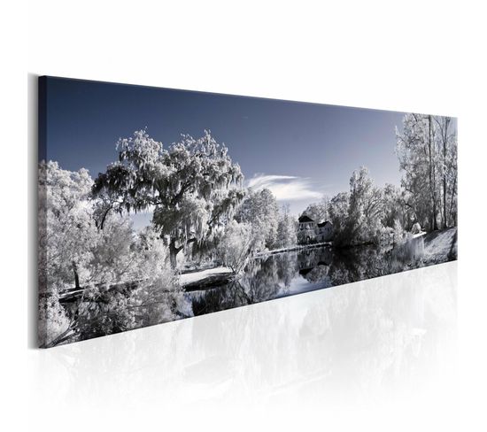 Tableau Lac D'hiver 120 X 40 Cm Noir