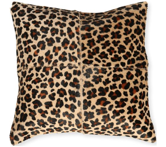 Coussin En Cuir Style Léopard 45x45