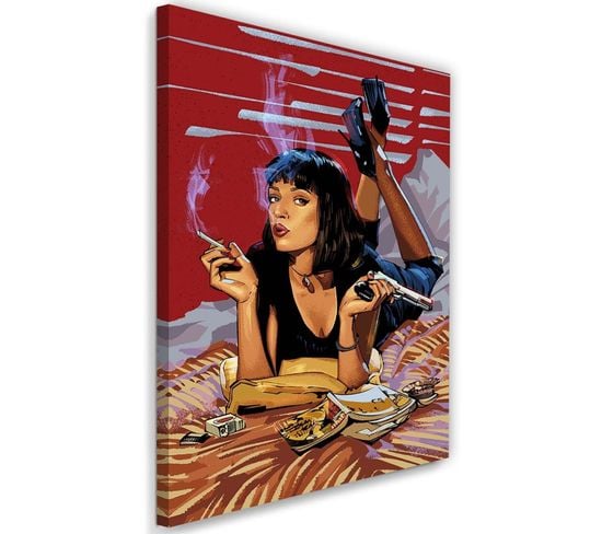 Tableau Pulp Fiction Uma Thurman 40 X 60 Cm Rouge