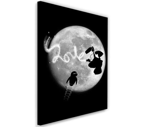 Tableau Wall-e Love 50 X 70 Cm Noir