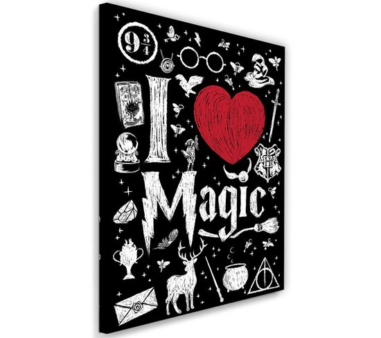 Tableau Harry Potter I Love Magic 50 X 70 Cm Noir