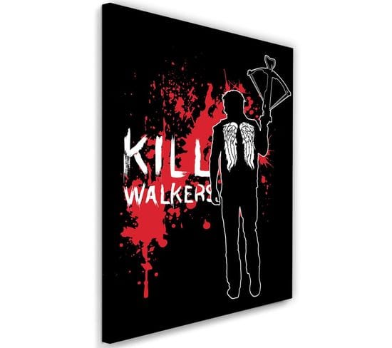 Tableau The Walking Dead Kill Walkers Daryl Dixon 70 X 100 Cm Noir