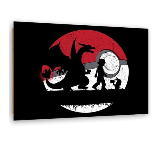 Tableau Bois Pokemon Hakuna Matata 60 X 40 Cm Noir