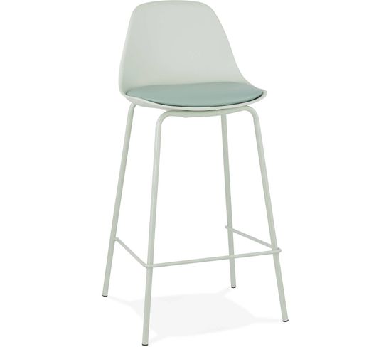 Tabouret De Bar Assise Rembourrée Imitation Cuir Vert