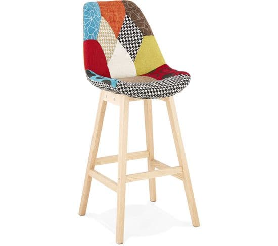 Tabouret Bar Bois Multicolore 56x49x114cm