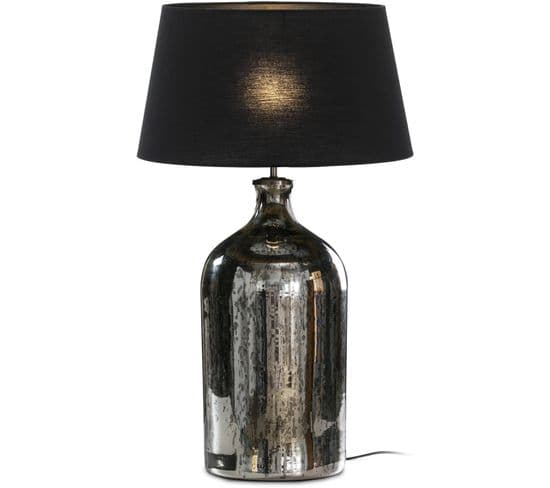 Lampe De Table Verre Argent 28x28x60cm