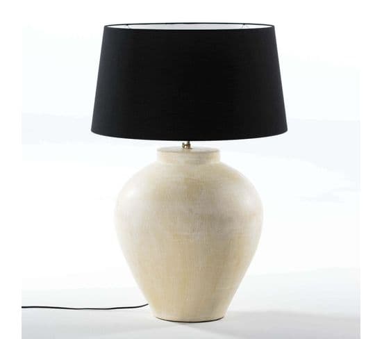 Lampe De Table Terre Cuite Beige 45x45x55cm