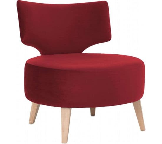 Fauteuil Tissu Rouge 75x60x75cm