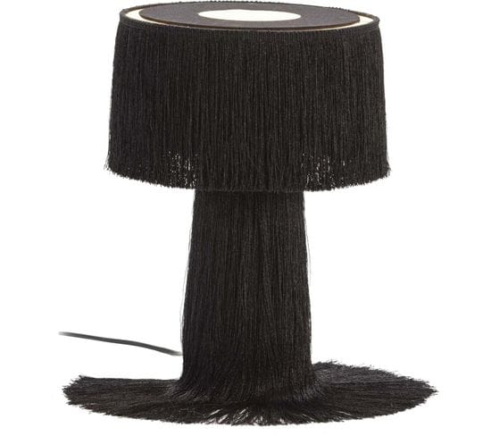 Lampe Avec Abat-jour Tissu Noir 25x25x38