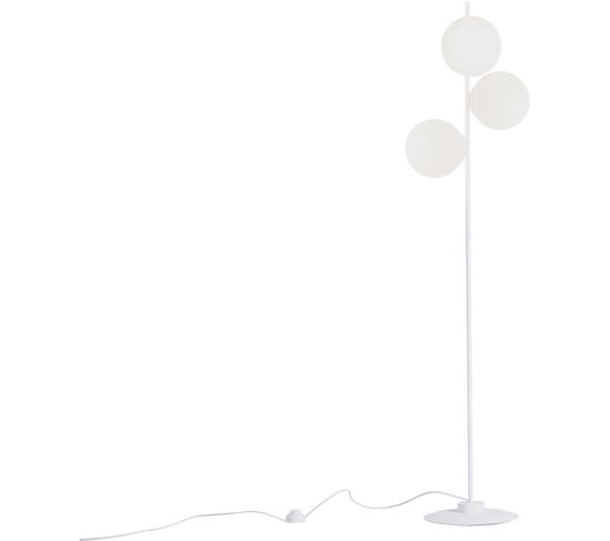 Lampadaire Acier Stabilisé Blanc 22x42x155cm