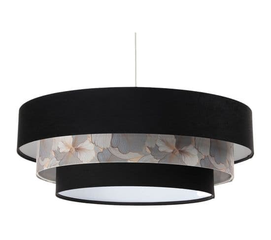 Suspension Tissu Noir 60x60x25cm